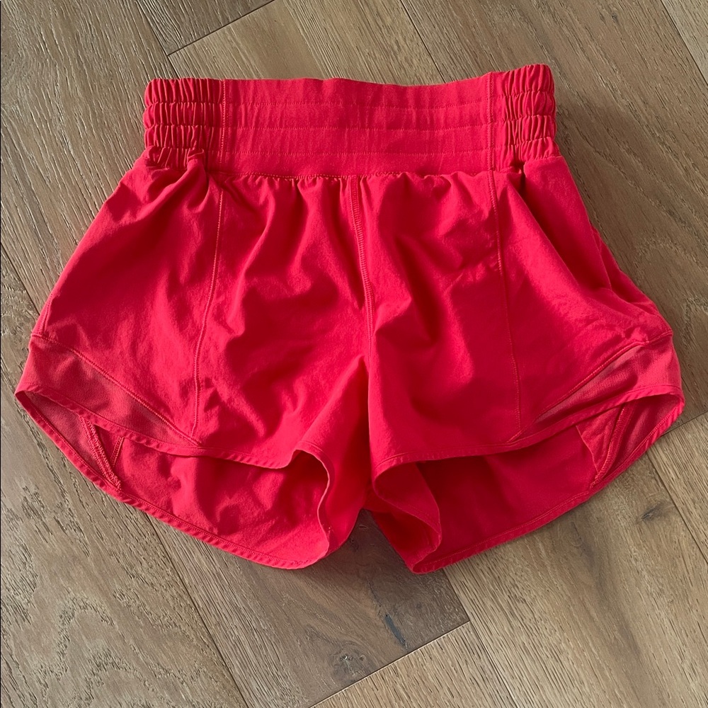 Lululemon Athletica Vibrant Red/Pink Athletic Shorts